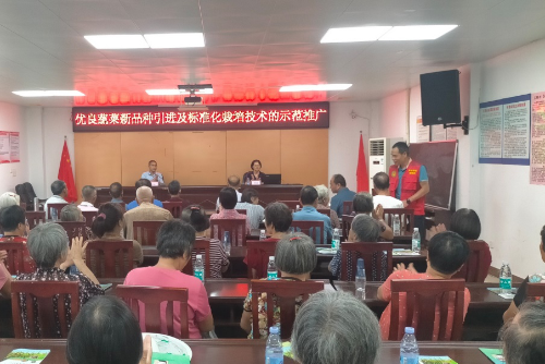我所舉辦“優良蔬菜新品種引進及標準化栽培技術的示範推廣”高效種植技術培訓班